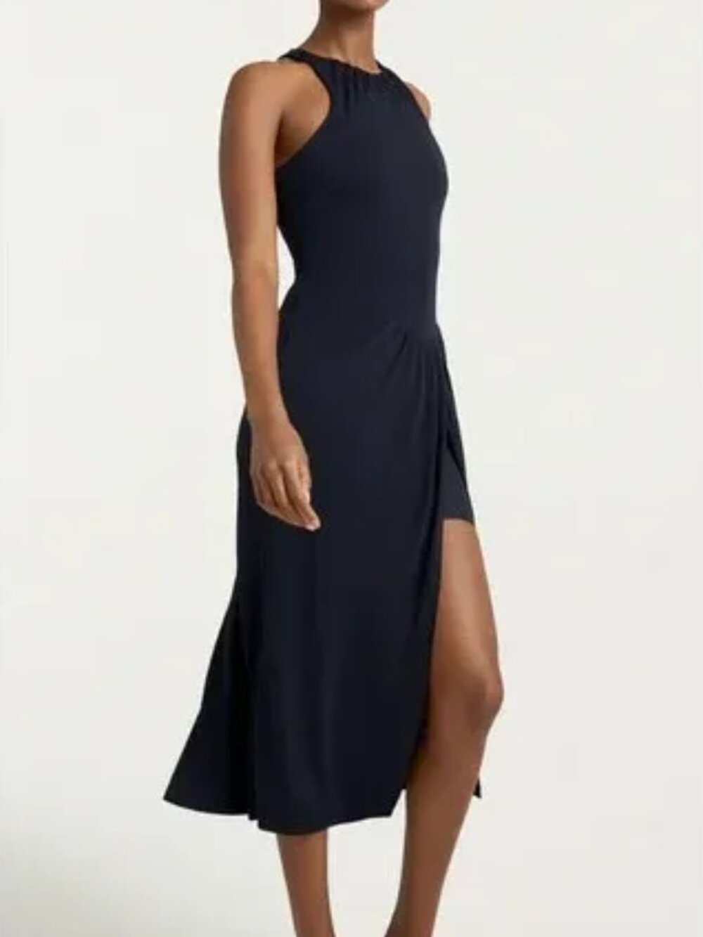 NEW Cinq a Sept Lezlie Midi Dress Minimalist Luxury Elegant Navy Simple Womens 2